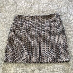 White House Black Market Brown and Cream Mini Pencil Skirt